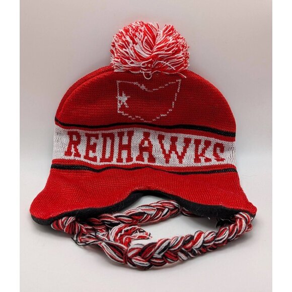 NEW Miami University Ohio Redhawks Winter Knit Beanie Hat Cincinnati Pom Pom - Picture 2 of 3